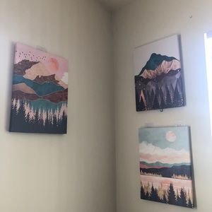 Set of 3 boho canvases